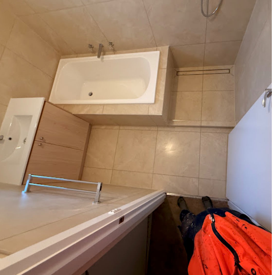 Bathroom after full renovation in Glen Waverley — new large-format tiles, freestanding bath and modern fixtures by Casey Quality Coatings